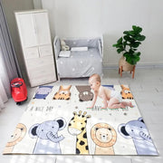 AM ANNA Foldable Baby Play Mat, 200 * 180 * 1.5 CM Extra Large Waterproof Activity Playmats for Babies,Toddlers, Infants, Play & Tummy Time, Foam Baby Mat for Floor,Indoor Outdoor Use (Please Smile)