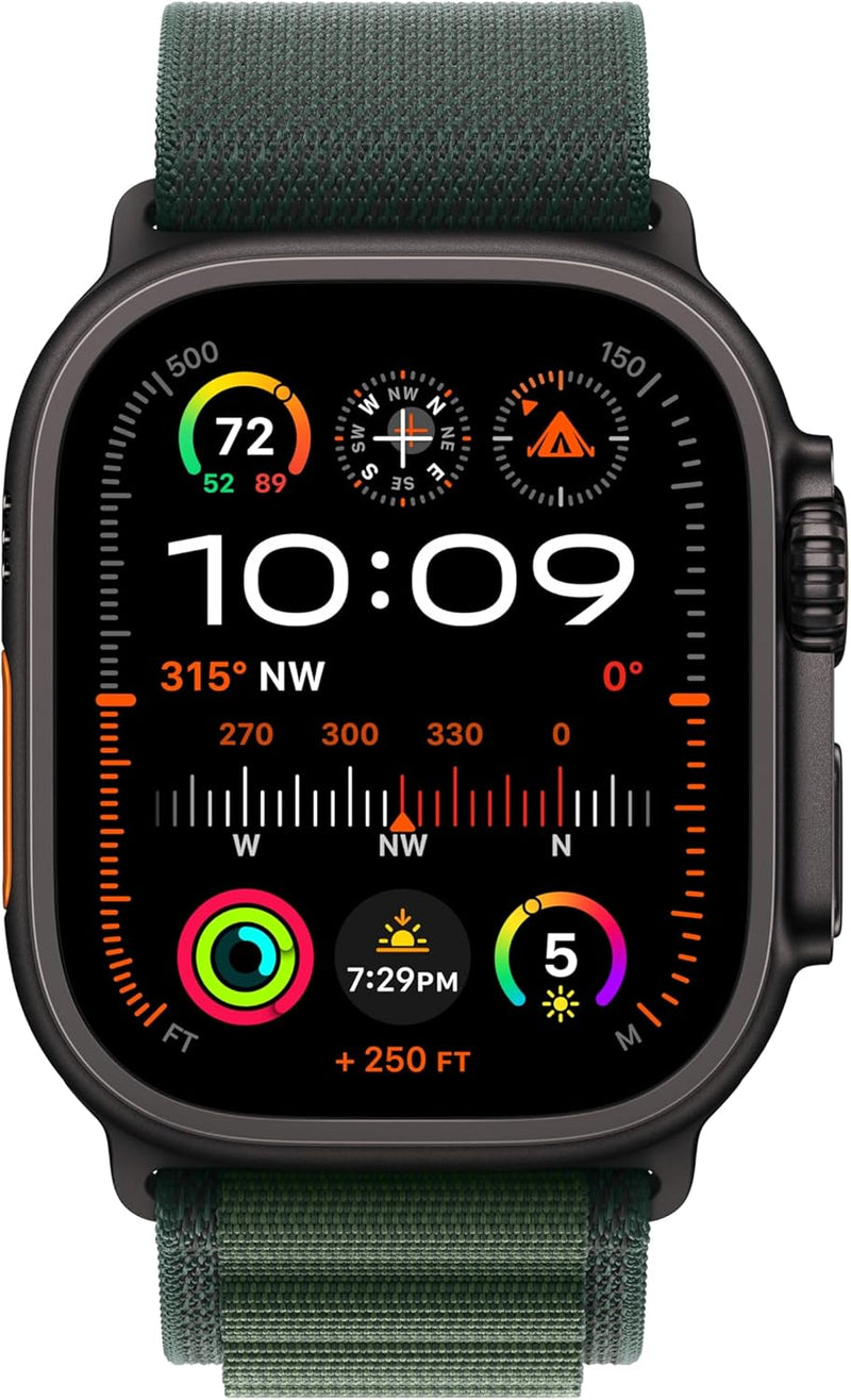 Apple Watch Ultra 2 GPS + Cellular 49mm Smartwatch, Sports Watch with Black with Rugged Titanium Case with Black Ocean Band. Fitness Tracker, Precision GPS, Extra-Long Battery Life