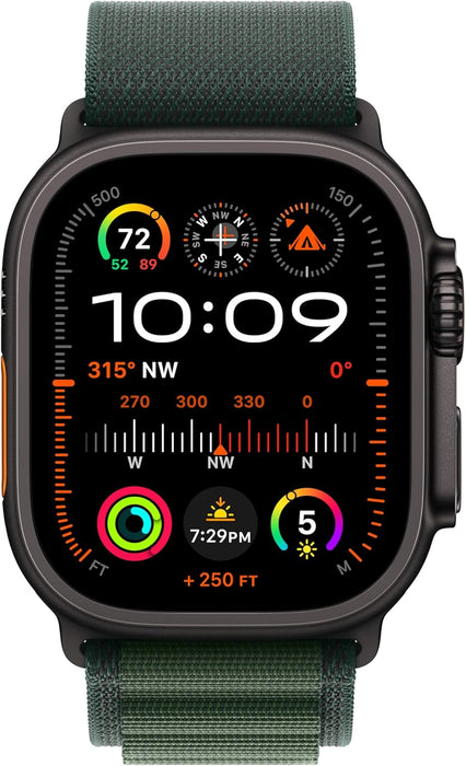 Apple Watch Ultra 2 GPS + Cellular 49mm Smartwatch, Sports Watch with Black with Rugged Titanium Case with Black Ocean Band. Fitness Tracker, Precision GPS, Extra-Long Battery Life