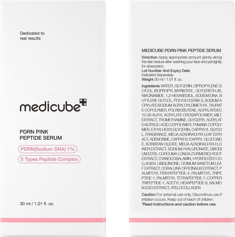 PDRN Pink Peptide Serum Sodium DNA 1%, Pink glow serum, Peptide, Niacinamide, Hydrating & Moisturizing & Plumping, Uneven Skin Tone, Korean Skincare 30ML (1.01 fl.oz., Salmon DNA PDRN)