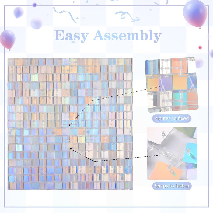 LuoluoHouse Shimmer Wall Panel Sequin Backdrop 36 Panel Birthday Wedding Background Decoration Walls Anniversary Engagement Decorations