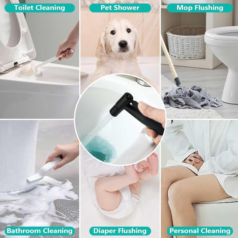 BARROCK All Metal Stainless Steel Hand Held Bidet Sprayer for Toilet, High Pressure Sprayer Head Brushed Gold