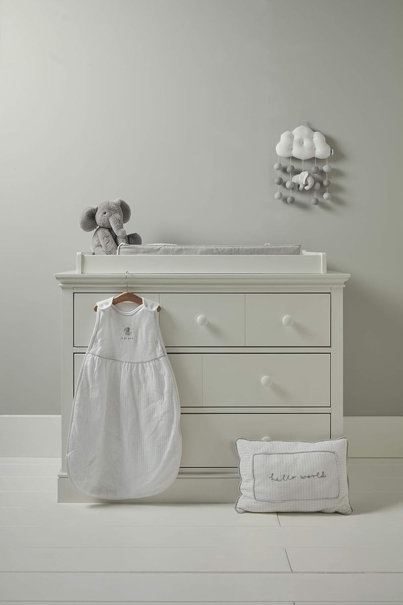 Mamas & Papas Welcome to The World Cloud and Elephant Musical Mobile with Pom Poms, Grey Elephant