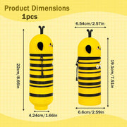 Little Bee Pencil Case 2 in 1, Kawaii Pen Case Soft Silicone, Cute Yellow Bee Table Pen Holder Pouch Pencil Case with Zipper for School Students Teens Girls Boys, Portable, Lightweight, Durable