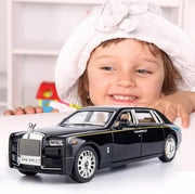 AMERTEER Alloy Rolls Royce Model Car 1:32 Car Model For Rolls-Royce Phantom Car Model Boy Toy Diecast Toy Cars With Sound & Light & 6 Open Doors For Kids Boy Girl Collect Gift SUV Model Car Toy -Black