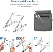 Sulfar Adjustable Laptop Stand Portable Aluminium Laptop Riser & Holder for Desk Foldable Ventilated Cooling Stand for MacBook Pro/Air, HP, Dell, Sony & More (1015.6)