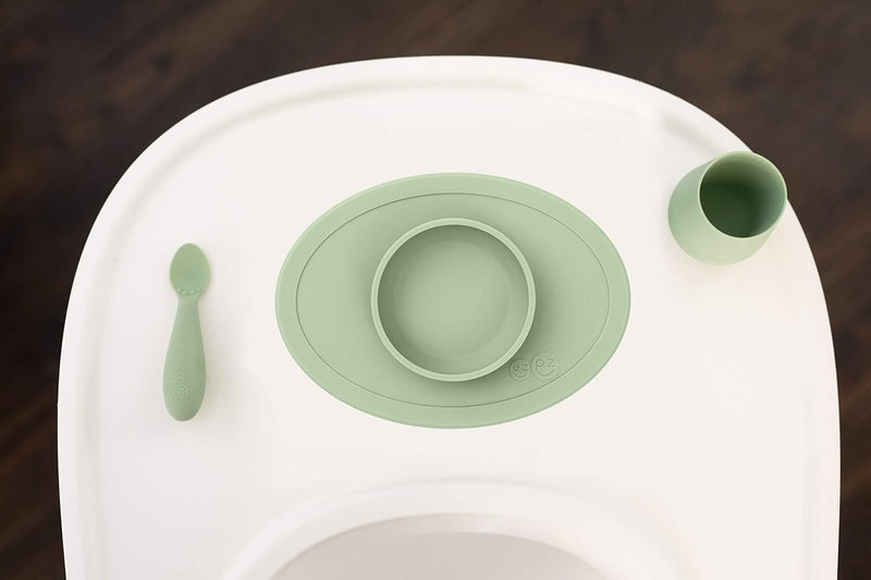 ez pz Ezpz Tiny Cup (Sage) - 100% Silicone Training Cup For Infants - Designed By A Pediatric Feeding Specialist - 4 Months+, EUtss001, Infants Training Cup
