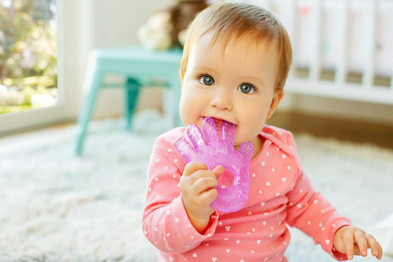 Munchkin Fun Ice Chewy Teether - Pack of 1- Pink hand