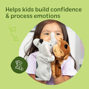 Melissa & Doug Safari Puppet Set 6-Piece Soft Plush Animal H& Puppets Featuring Lion, Elephant, Parrot, Giraffe, Monkey & Zebra Pretend Play Toy for Kids Ages 2+ MD9118 - Safari Buddies Hand Puppets Standard Packaging