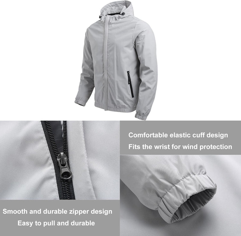 Men Water Resistant Mountain Shell Jacket Ski Jacket Wind Resistant Jacket Winter Warm Jacket for Camping Hiking Skiing