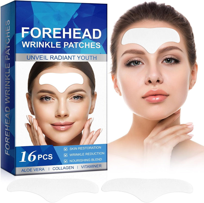 ARIQUILISMA Forehead Wrinkle Patches - 16 PCS Collagen Lines Mask - Frown Wrinkles Pads, Lift Facial Skin Forehead Patch, Unisex