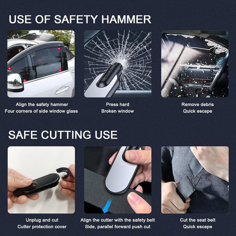 MedMad Safety Hammer for Car, Glass Breaker with Seat Belt Cutter, Portable Window Breaking Rescue Escape Tool for Land and Underwater Emergency Situations