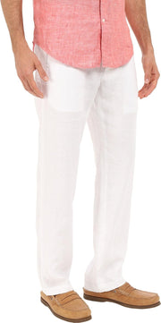 Men's 100% Linen Drawstring Pant - Bright White