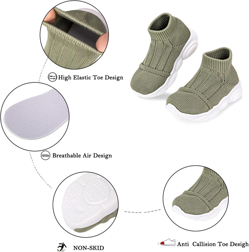 Baby Toddler Non-Skid Sock Shoes Indoor Slipper Breathable Cotton Mesh Lightweight Sole Infant Boy Girls Kids Children