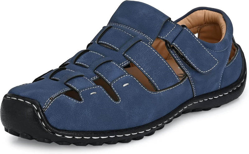 Men's Tan Fisherman Sandals - BLUE