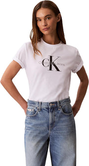 womens Monogram Logo Crewneck T-shirt Monogram Logo Crewneck T-shirt (pack of 1) - Brilliant White