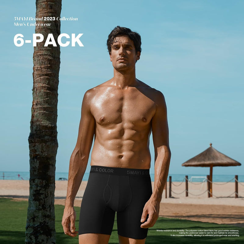 Natural Feelings Mens Boxer Shorts Soft Cotton Men Pack Breathable Mens Underwear Boxer Briefs