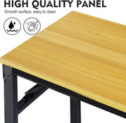 Folding Table Multi-Functional Portable Desk with Adjustable Height Legs Ideal for Computer, Camping, Garden, Picnic, Coffee & BBQ Wood Finish 120 x 60 x 75 cm