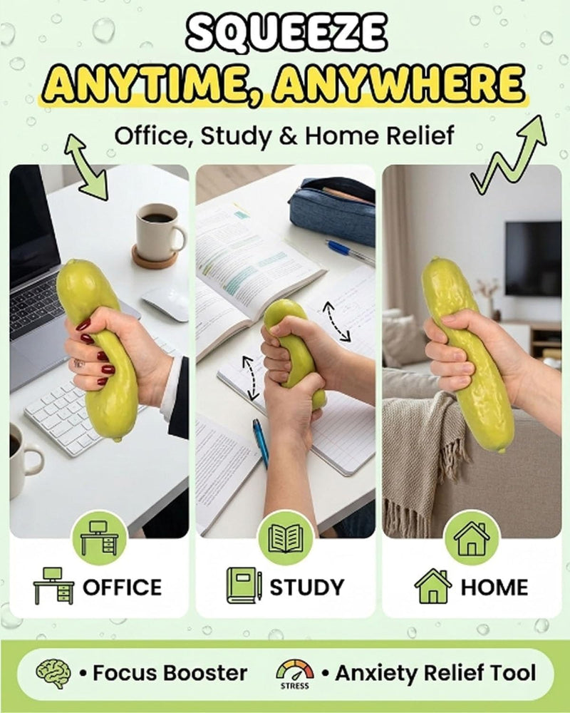 SLEEPHEAD11in Pickle Squishy, Jumbo Squishy Pickle Giant Big Realistic Pickle Moldable Soft Squishys Slow Rising Stress Ball for Anxiety Stress Party Favor for Adults