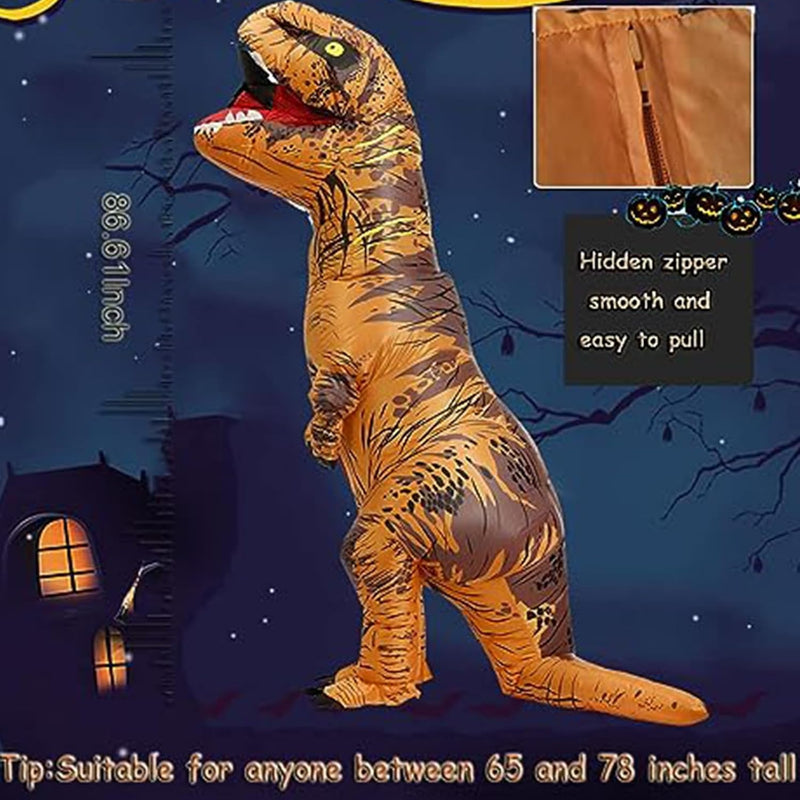 VUCATIN Halloween Dinosaur Costume for Kids Adult Inflatable T-Rex Costume Halloween Funny Cosplay Costume Party Blow Up Costumes