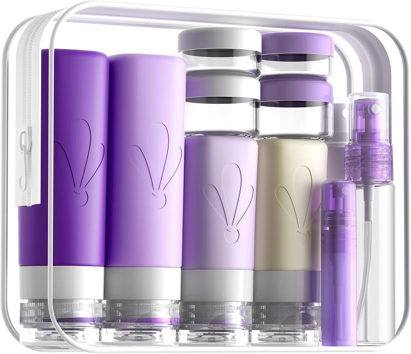 INSFIT Silicone Travel Bottles Set, 17 Pack Travel Size Toiletries, Leakproof Travel Bottles for Toiletries, Travel Accessories for Women, Airplane Travel Essentials, Travel Containers for Toiletries