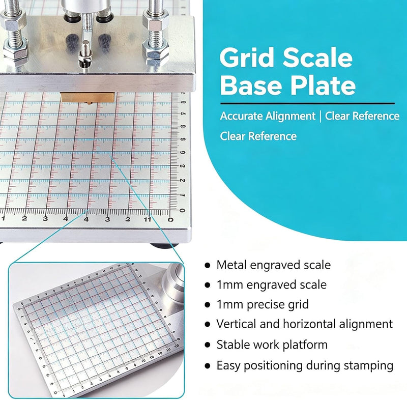 Adjustable 0-16cm Embossing Hot Foil Stamping Machine 14x22x36cm Bronzing Machine Manual Leather PVC Paper Logo Stamper with Temperature Control