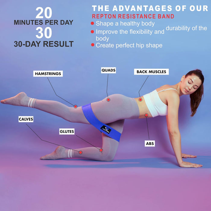 3 Sets Resistance Bands | Glutes, Hips and Legs Exercise Band | Ideal for Home Gym Fitness, Yoga, Pilates & Workout | Women and Men Non-Slip Booty Band | Physio Resistant Loop