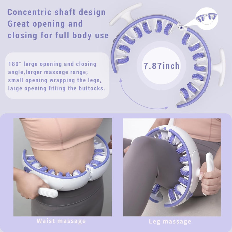 TERRIFI Cellulite Massager, Manual Circular Foam Roller, 360 Deep Tissue Massager for Legs, Thighs, Neck, Back, Detachable Fascia Muscle Roller Tool for Muscle Relaxation & Cellulite Relief