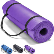 SKY-TOUCH Yoga Mat Non Slip, Yoga Mat with Strap Included 10mm Thick Exercise Mat Ideal for HiiT, Pilates, Yoga and Many Other Home Workouts - Purple - new