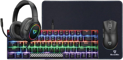 Power Pack V2 4-in-1 Gaming Bundle Keyboard, 65g Lightweight Mouse, Headset with 50mm Drivers & Mousepad - Black