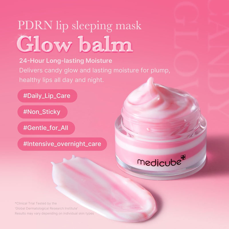 PDRN lip sleeping mask glow balm Salmon PDRN, Collagen, Shea Butter for Softer Lips, Long-lasting Moisture, Overnight and daily lip care, Korean Skincare 0.35 oz.