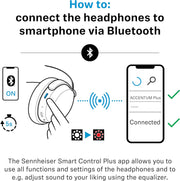 Sennheiser Consumer Audio ACCENTUM Plus Wireless Bluetooth Headphones - Quick-Charge Feature, 50-Hr Battery Playtime, Adaptive Hybrid ANC, Sound Personalization, Touch Controls Black