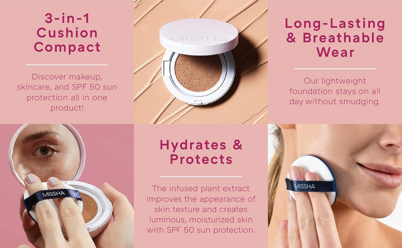 Magic Cushion Cover Lasting Spf50+/Pa+++(No.23) - Pale 14.74 g (Pack of 1)