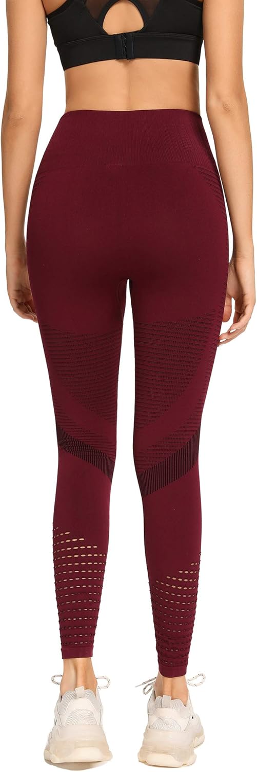 Redqenting High Waisted Leggings for Women Workout Seamless Leggings Yoga Pants Sweat Proof Tummy Control Tights