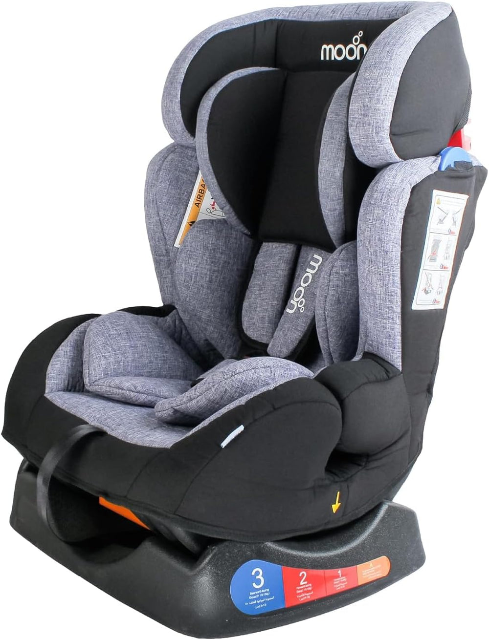 The Moon Brand Sumo Car Seat Birth to 6yrs Baby Travel Gear Convertible Rear & ForwardFacing Booster Seat Reclining Car Seat for Group 012 Child Comfort Car Accessories Violet Black
