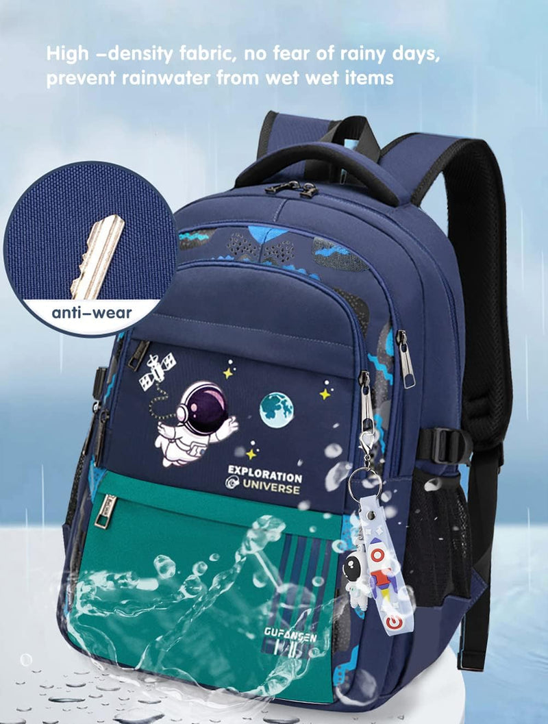 Astronaut Backpack for Boys Teens, Large Capacity School Bag Bookbag for Kids Elementary Middle