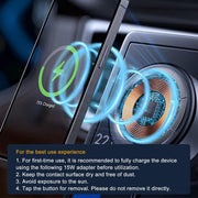 15W Car Electric Suction Cup Magnetic Wireless Charger Phone Holder, Air Vacuum Suction Phone Mount for Mirror and Gym, Compatible with iPhone 12/13/14/15/16 Series, Black - Round-Black