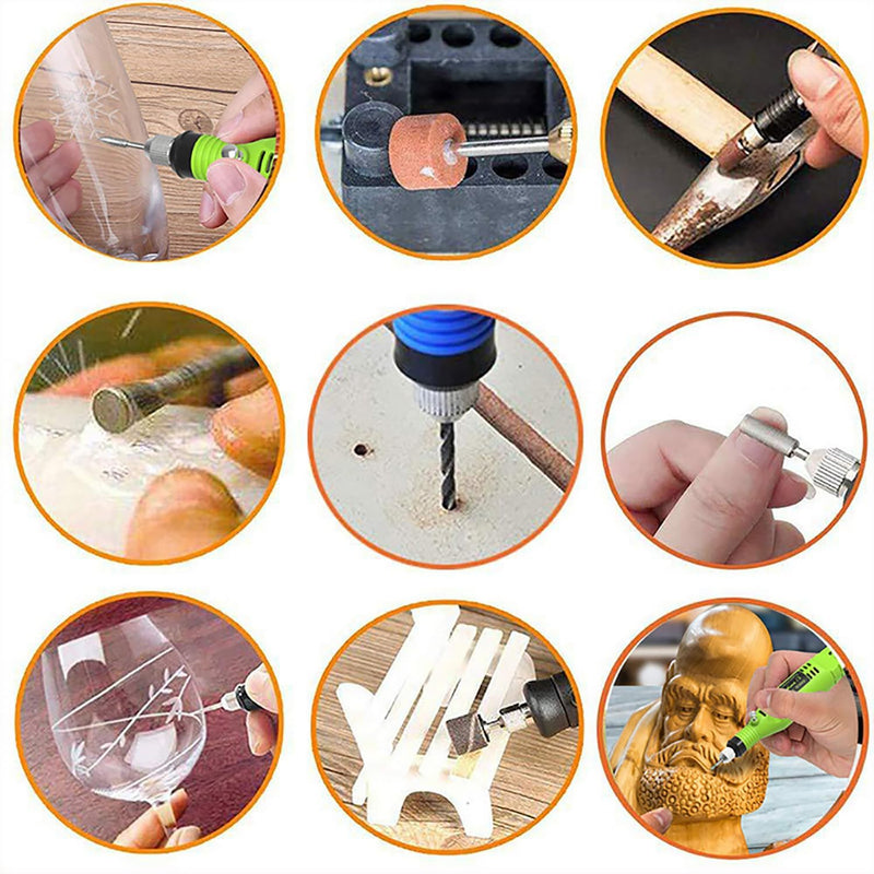 Tazweeq 108PCS Engraving Tool Kit, Multi-Functional Electric Micro Engraver Pen with DIY Rotary Tool, Adjustable Stepless Speed, 82 Accessories, 24 Stencils for Metal, Glass, Wood, Ceramic, Plastic