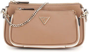 Womens Noelle Crossbody Double Pouch Handbag - Tan Multi
