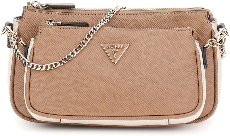Womens Noelle Crossbody Double Pouch Handbag - Tan Multi