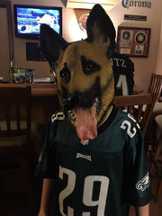 CreepyParty Novelty Halloween Party Latex Animal Dog Head Mask Sounding German Shepherd (Silent)