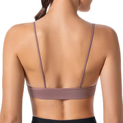 Dress Cici Women'S V Neck Triangle Strappy Sport Bra With Strappy Shoulder Strap