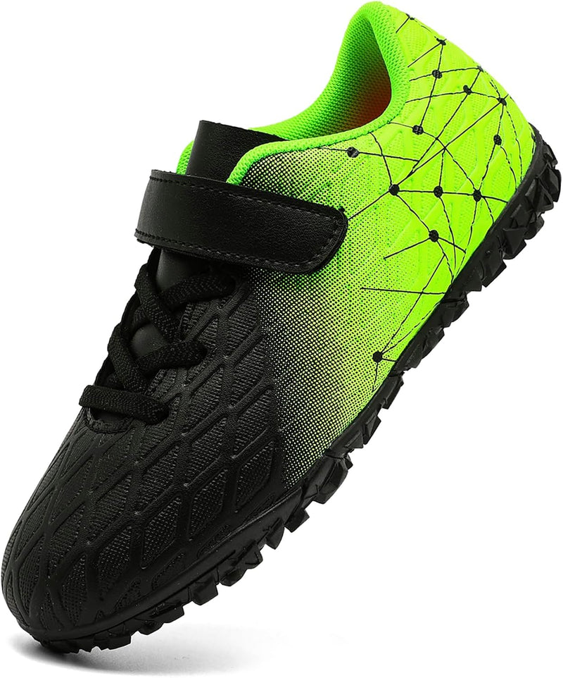 Boys Soccer Shoes Kids Girls Astro Turf Trainers Firm Ground Cleats Football Boots Outdoor Sneakers Athletic Sport Shoes Teenager Professional Football Shoes - Neon Green