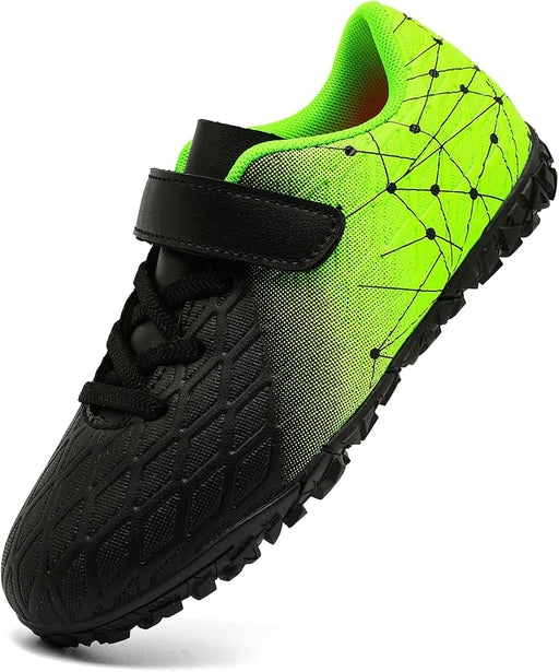 Boys Soccer Shoes Kids Girls Astro Turf Trainers Firm Ground Cleats Football Boots Outdoor Sneakers Athletic Sport Shoes Teenager Professional Football Shoes - Neon Green