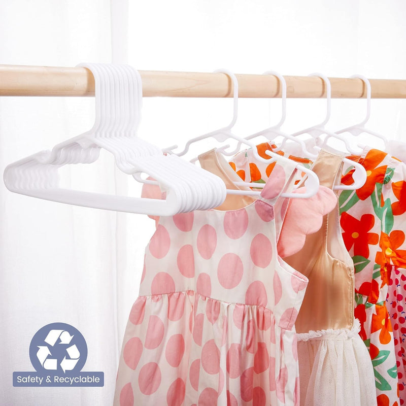 HOUSE DAY Kids Plastic Hangers for Closet, Children's Clothes & Baby Clothing - Ideal for Toddler and Child Pants, Coats, and More - Everyday Use (Colorful, 20 Pack)