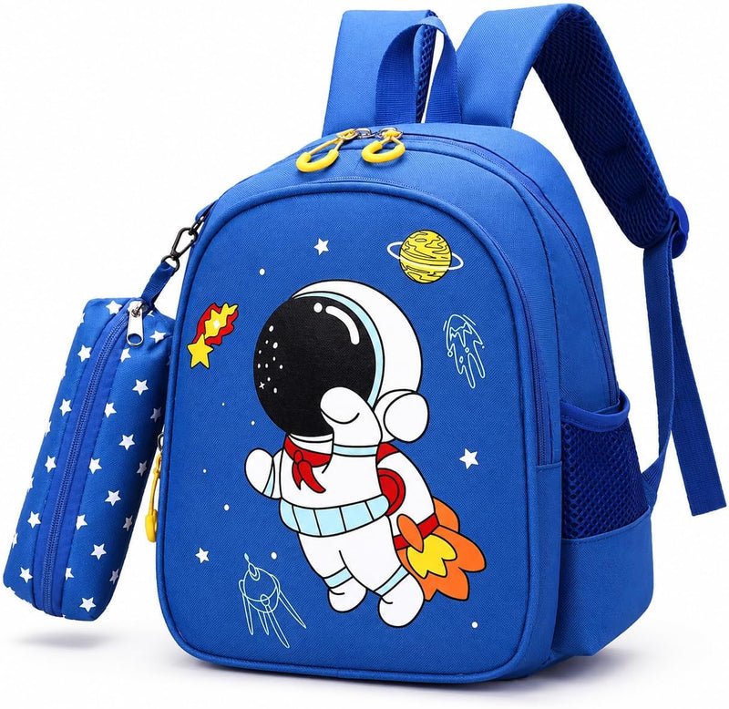 Age 1-3 Toddler Backpack Boy Girl Kids Baby Anti-lost Bag Cute Animal Children Kindergarten Angel Schoolbag - Royal Blue—Astronaut
