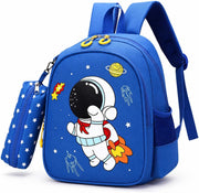 Age 1-3 Toddler Backpack Boy Girl Kids Baby Anti-lost Bag Cute Animal Children Kindergarten Angel Schoolbag - Royal Blue—Astronaut