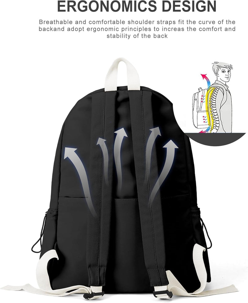 VECAVE Lightweight Casual Laptop Backpack Purse for Women,Travel Backpack with laptop compartment