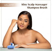KLOY Round Hair Scalp Manual Massager Shampoo Hair Brush, Super Soft Bristles for Exfoliating, Anti-Dandruff (Blue)