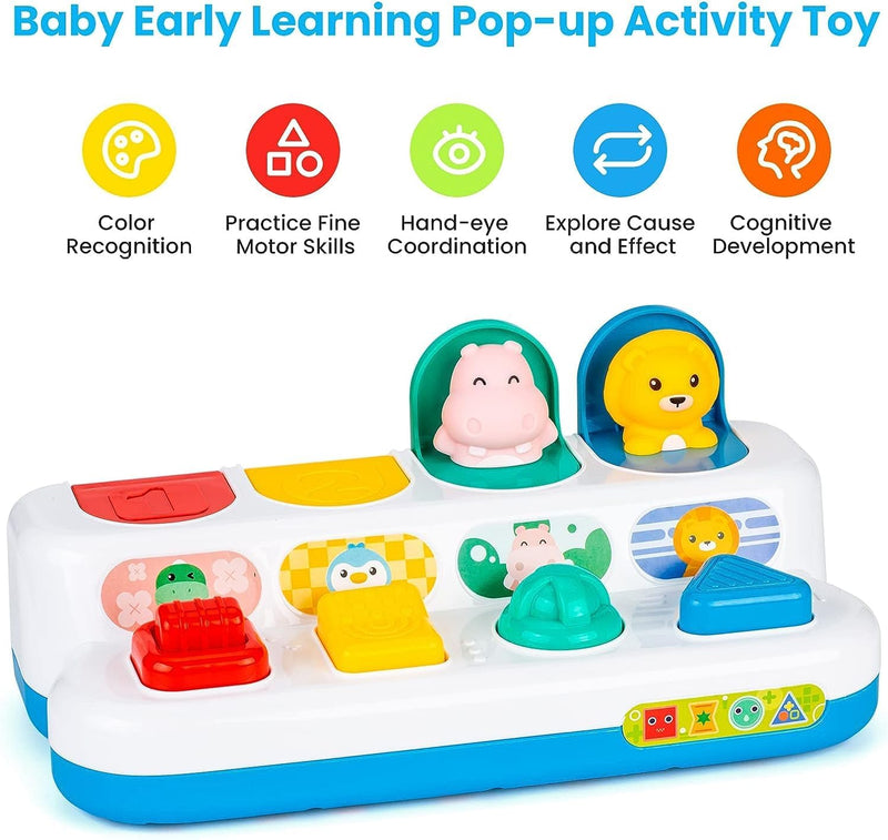 Baybee Baby Pop Up Toy Activity Animal Toys For Kids, Toys Learning Infant Sensory Push and Pop-Up Pals, Playing and Development Toys for Babies Toddlers 18 Months to 3 Years Boys Girls